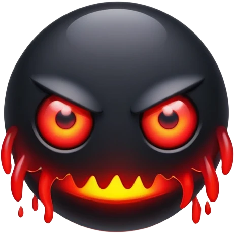 black with red, glowing eyes emoji