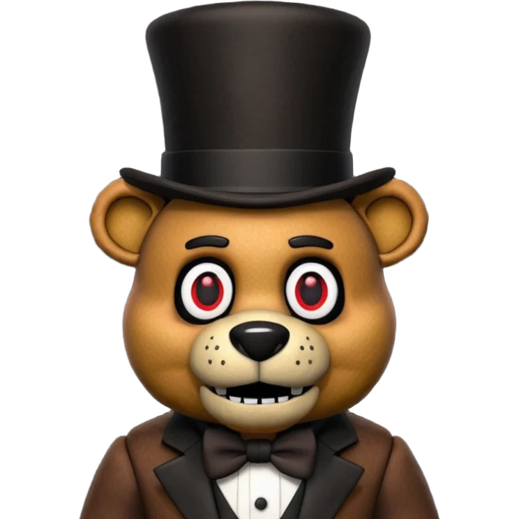 Freddy Fazbear with black and tiny hat from Five Nights At Freddy's Movie emoji