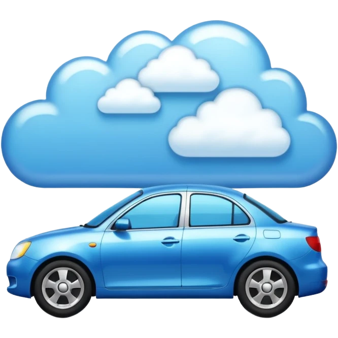 Car with clouds emoji
