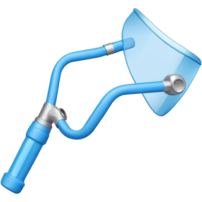 Simple blue VO2 max testing mouthpiece, exercise physiology equipment emoji