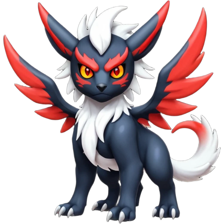 Handsome cool badass edgy Absol-Litten-Guilmon-Giratina-Yveltal-Pokémon-Fakémon-fusion-hybrid-creature emoji