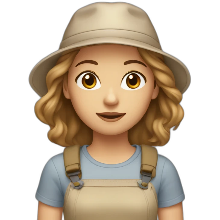 middle haired women light brown hair with beige cap emoji