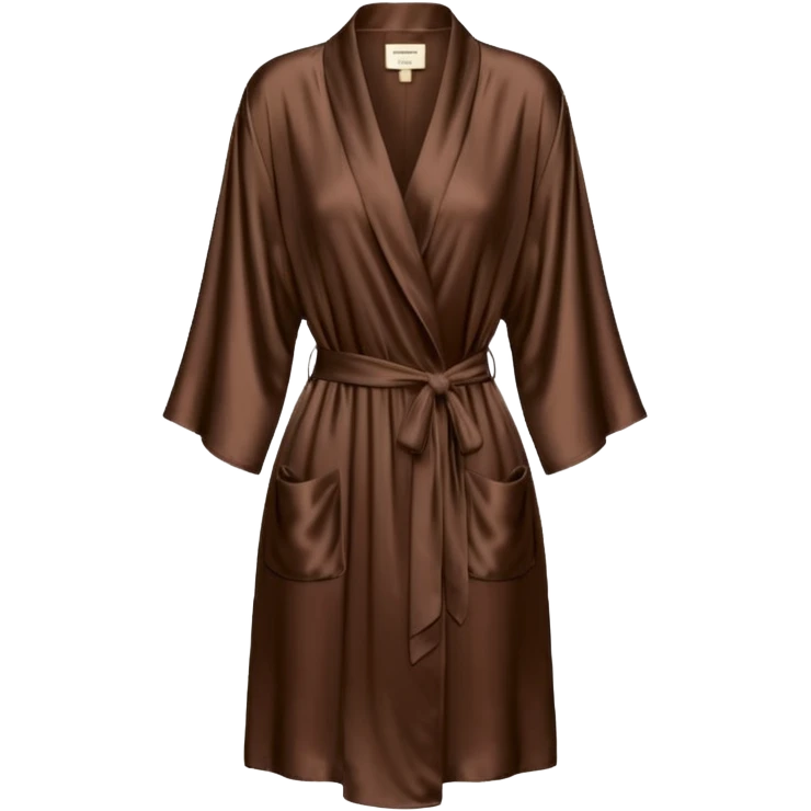 espresso colored silk short womens robe emoji