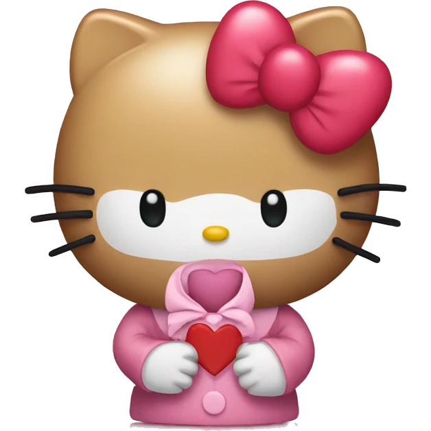 hello kitty with heart emoji