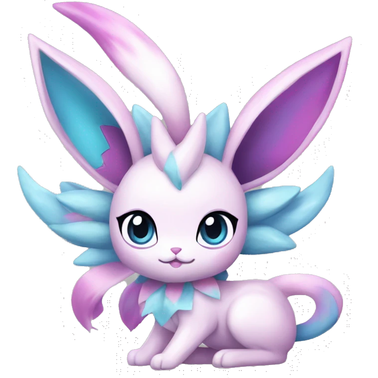 Shiny colorful Glaceon Sylveon Espeon Pokémon emoji