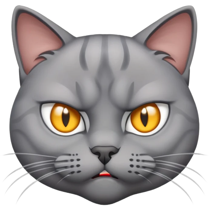 A gray cat angry emoji