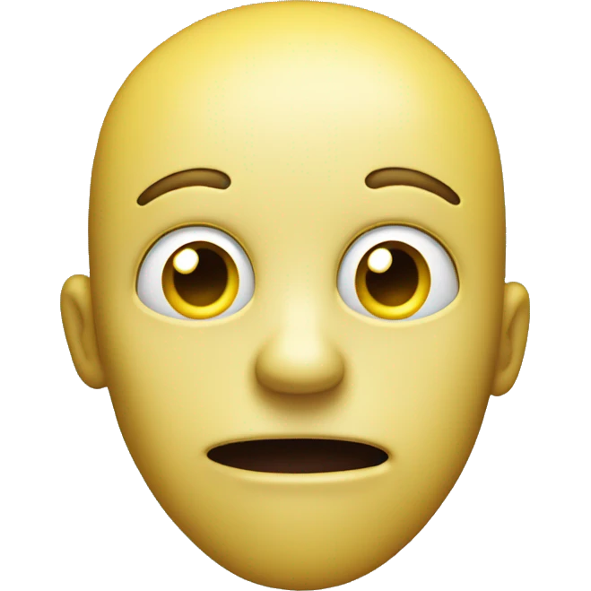 Yellow emoji open mouth no teeth with eyes looking up and whites of eyes showing emoji