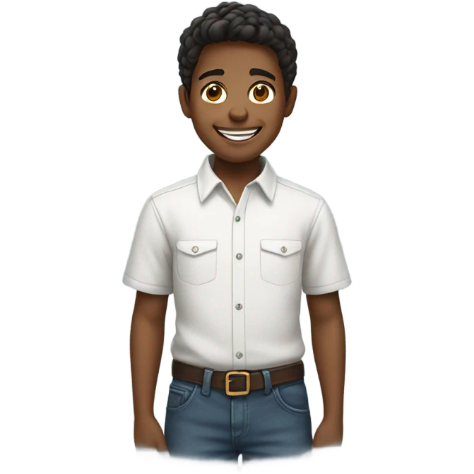smiling boy in collared shirt emoji