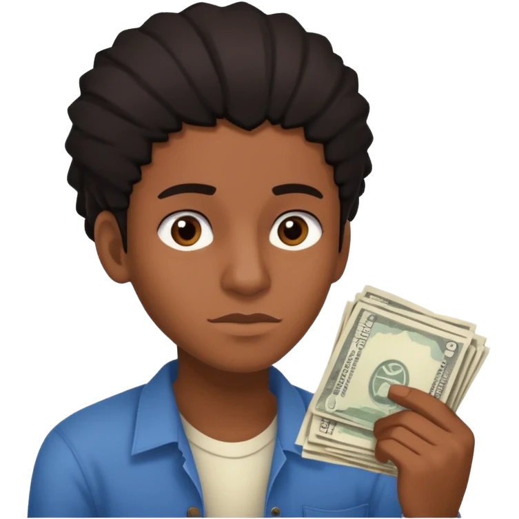 archetype for a young adult: The Precarious-Independent (20-25yr) Dealing with unstable incomes, bills, rent and expenses they have to have full control over finances but often don’t have the flexibility to think about long-term goals. South american or black individual. Remove the money
 emoji