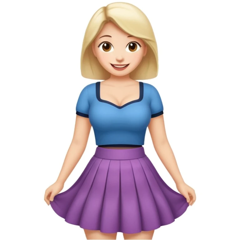 Girl in skirt with big breasts  emoji