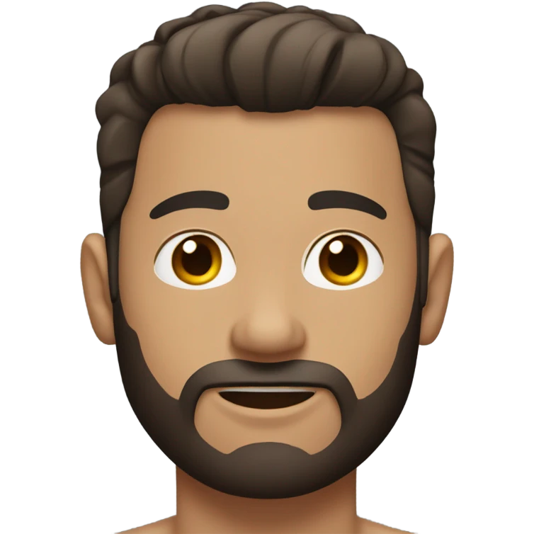 Man with dark brown pompadour style hair and short beard in a speedo emoji