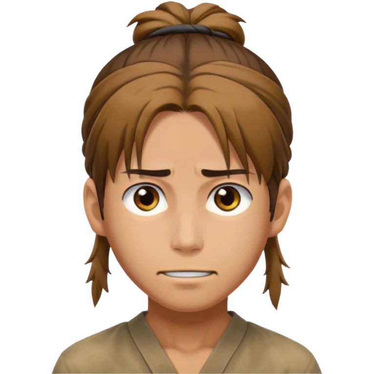 eren jeager with hair Half-up man bun emoji