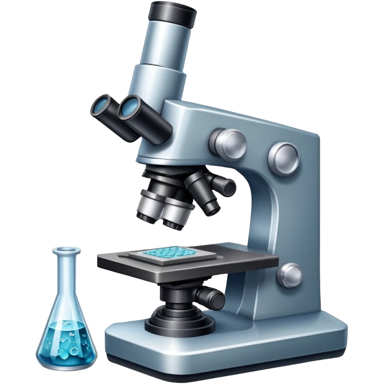 An icon featuring an electronic microscope, a metal alloy, and a crystal structure, symbolizing materials science. The design includes different materials like metals, ceramics, and polymers, alongside a stamp representing testing and quality control. Transparent background emoji