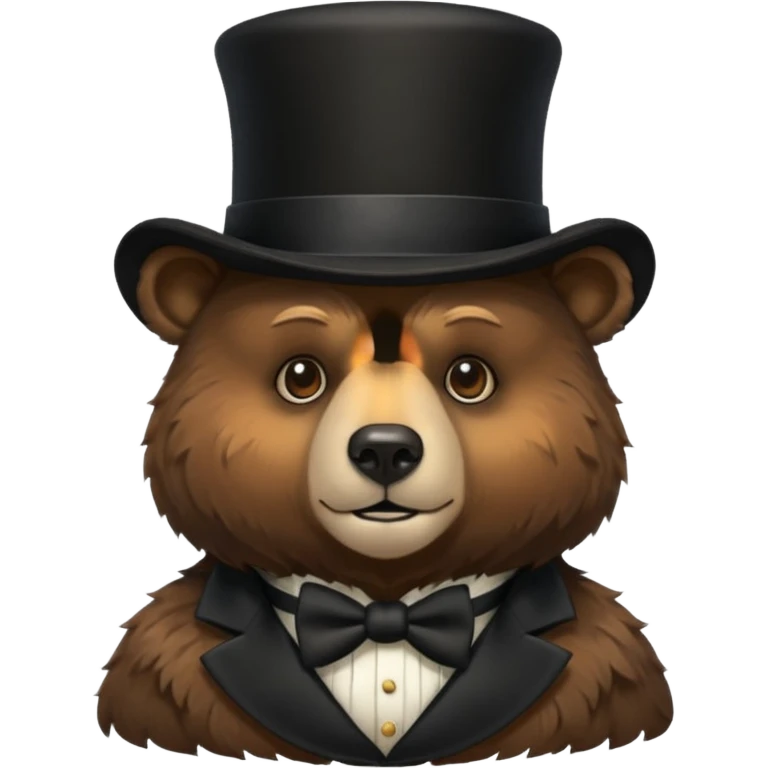 Bear with a full black tophat emoji
