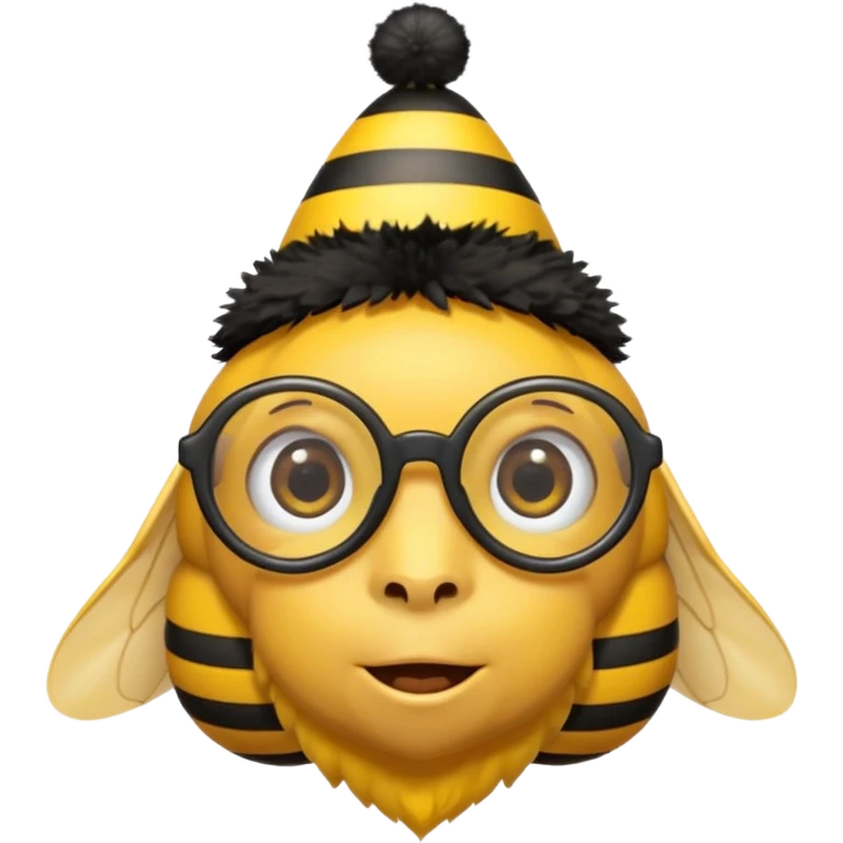 bee with party hat and eye glasses emoji