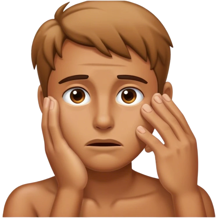 Tired emoji dragging hand down face emoji