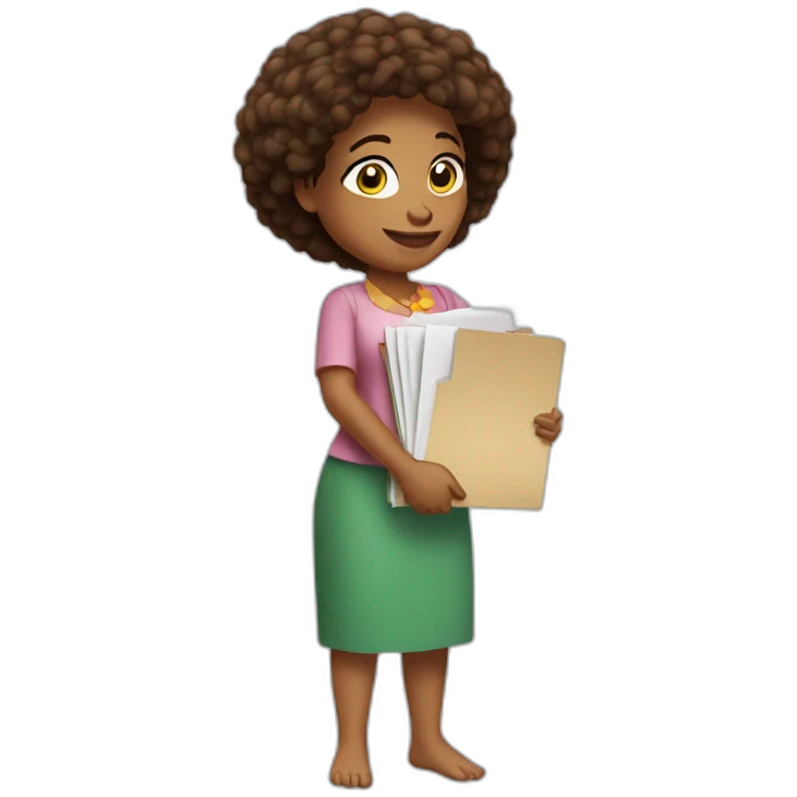 gloria from madagascar holding a file on her arms emoji