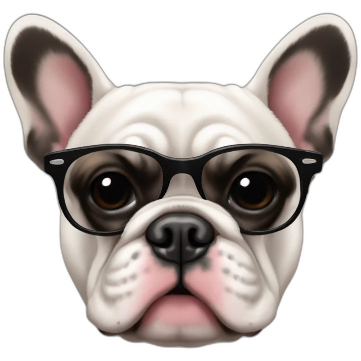 Bouledogue français noir avec des lunettes de soleil emoji