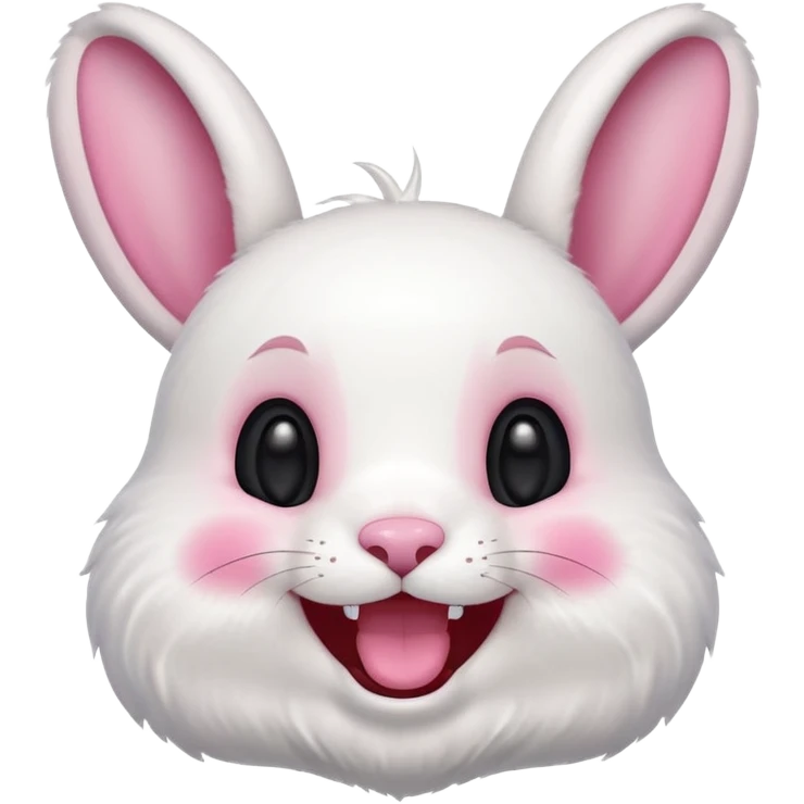 A laughing white bunny emoji