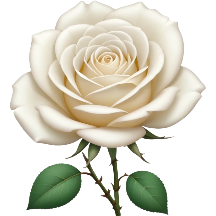 white rose, without green leaves, just flower emoji