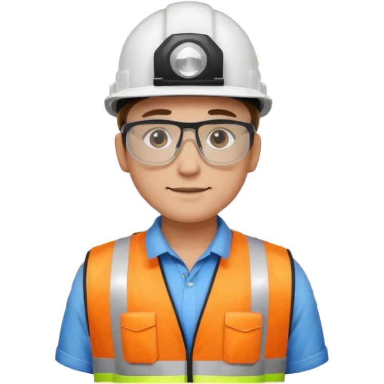 engenheiro com capacete branco na obra emoji