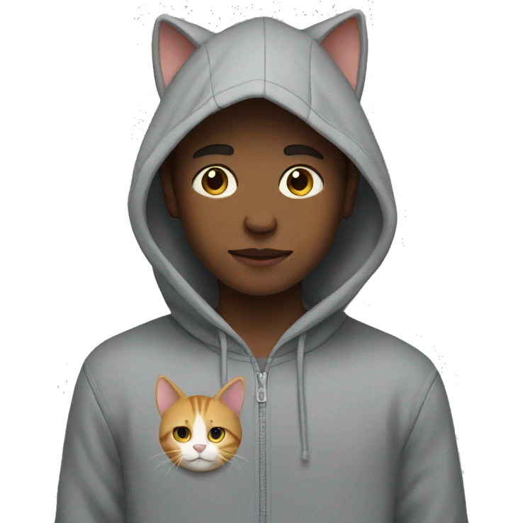 boy with cat in hoodie emoji