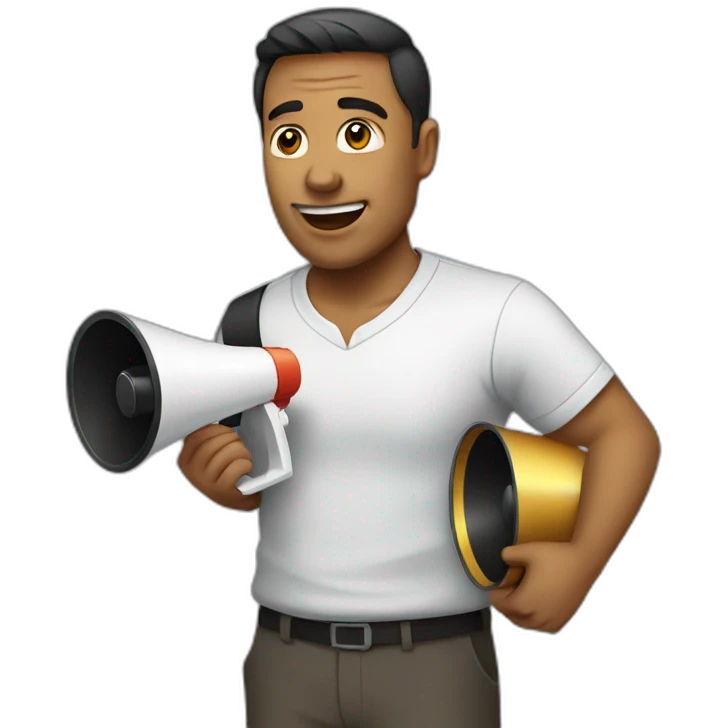 man with loudspeaker emoji