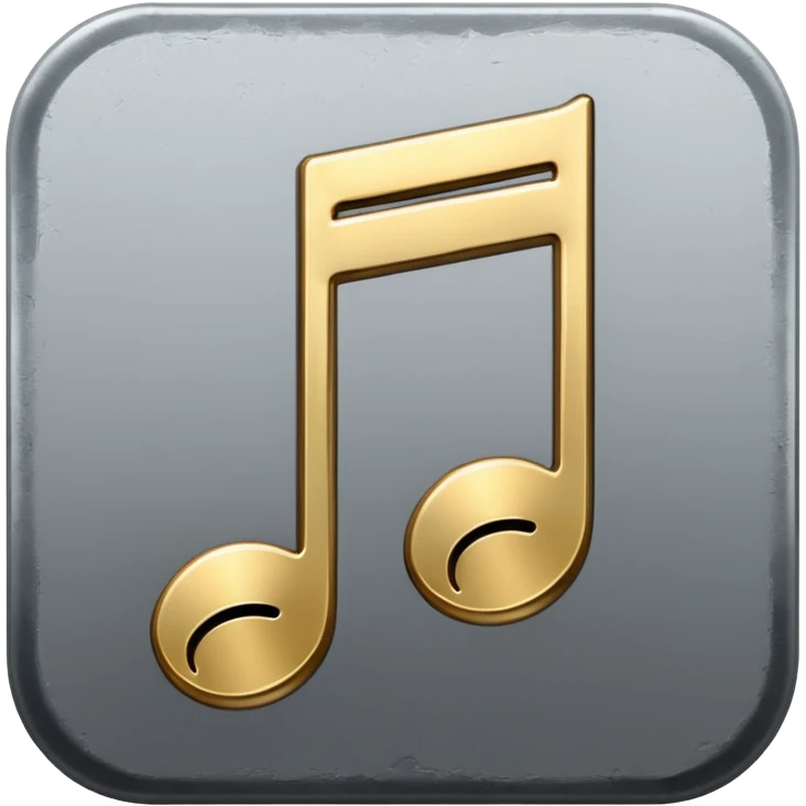 music note with a chromic metal texture, no gold  emoji