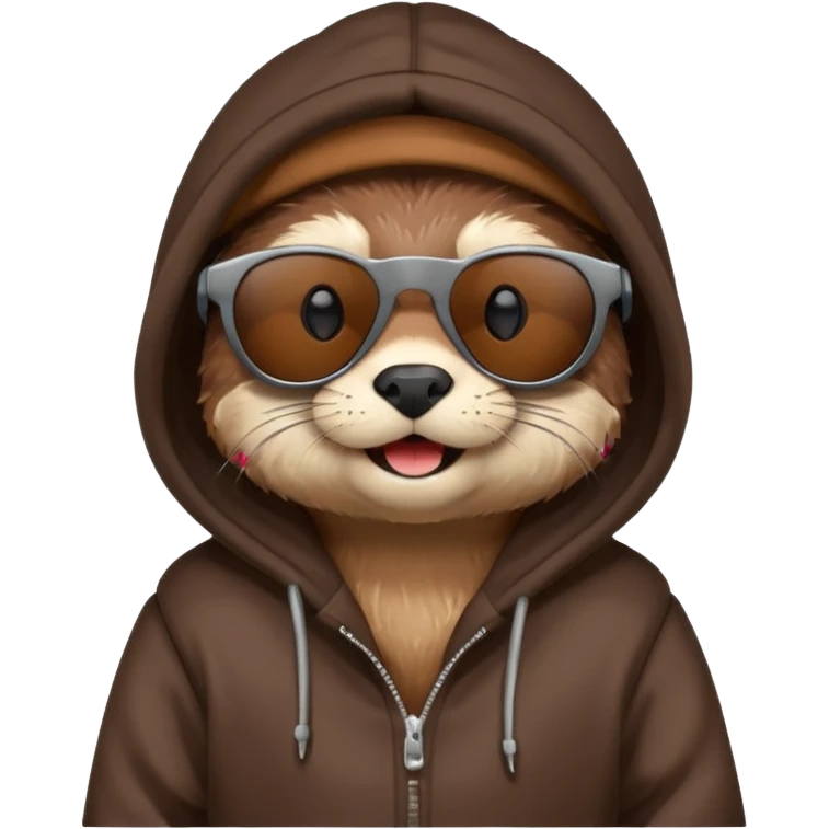 Otter with sunglasses and a hoodie emoji