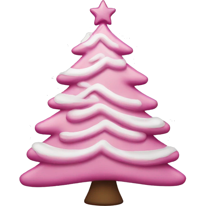 Pink and white Christmas tree emoji