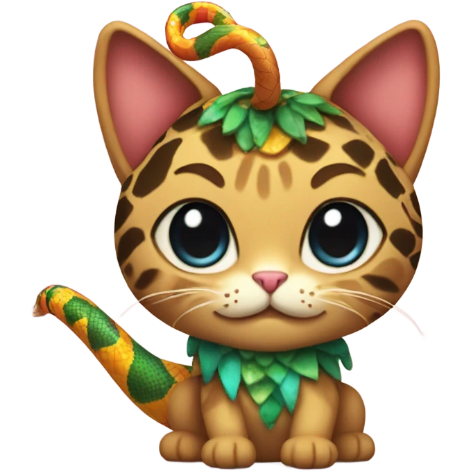 cat in a cute snake costume emoji