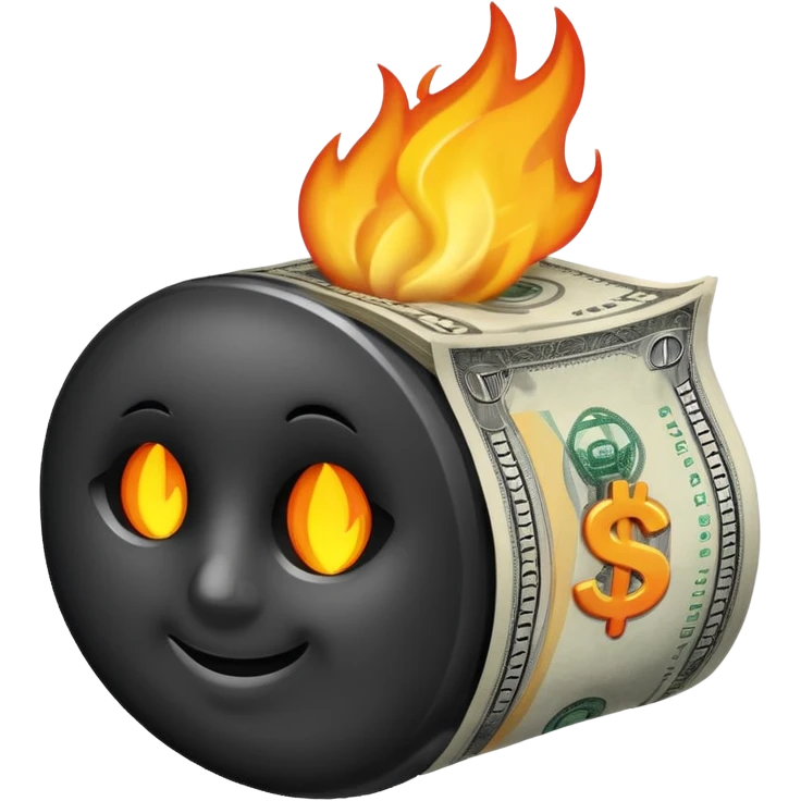 burning one money emoji