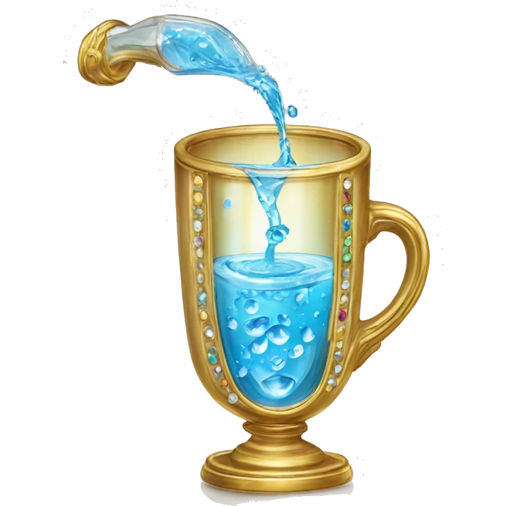 Cup of water poured into a beautiful bejeweled glass  emoji