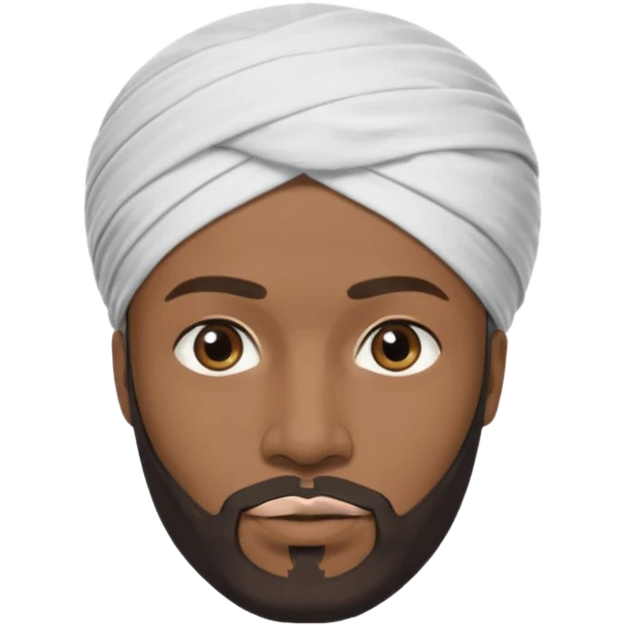 Black male, goatee beard, wearing a cloth-wrapped turban-style head covering emoji