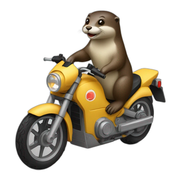 Une loutre sur une moto emoji