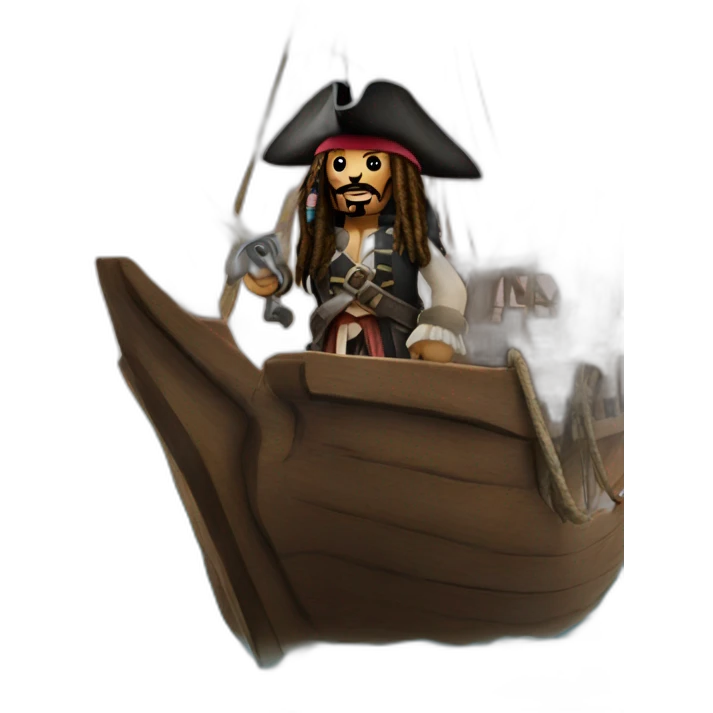 Jack Sparrow on his ship emoji