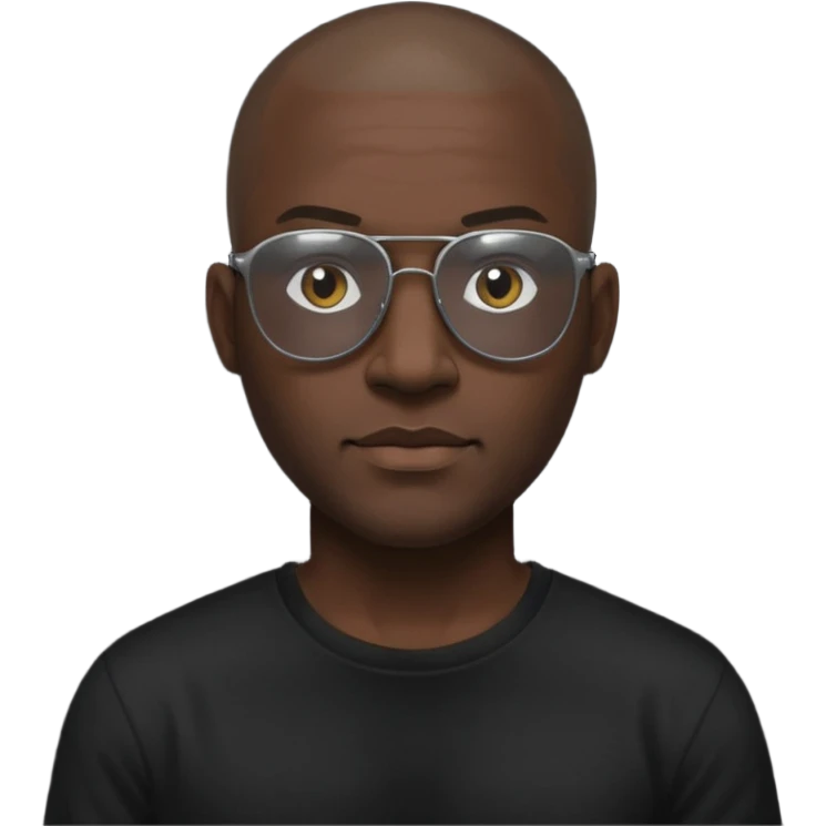 tall black man in dark shades gangster shaved head emoji