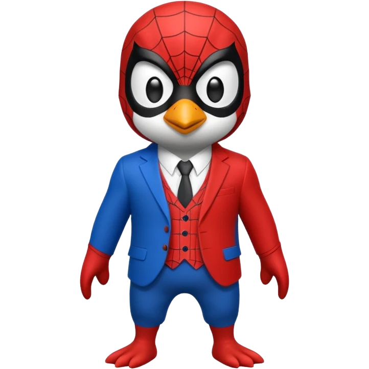 Penguin spiderman without a cape emoji
