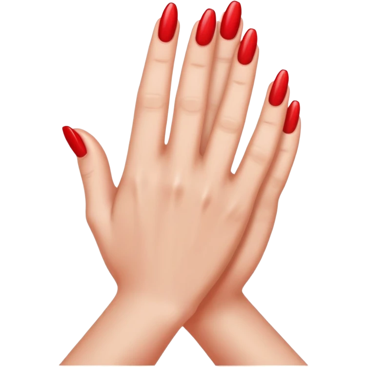 praying hands with long red nails emoji