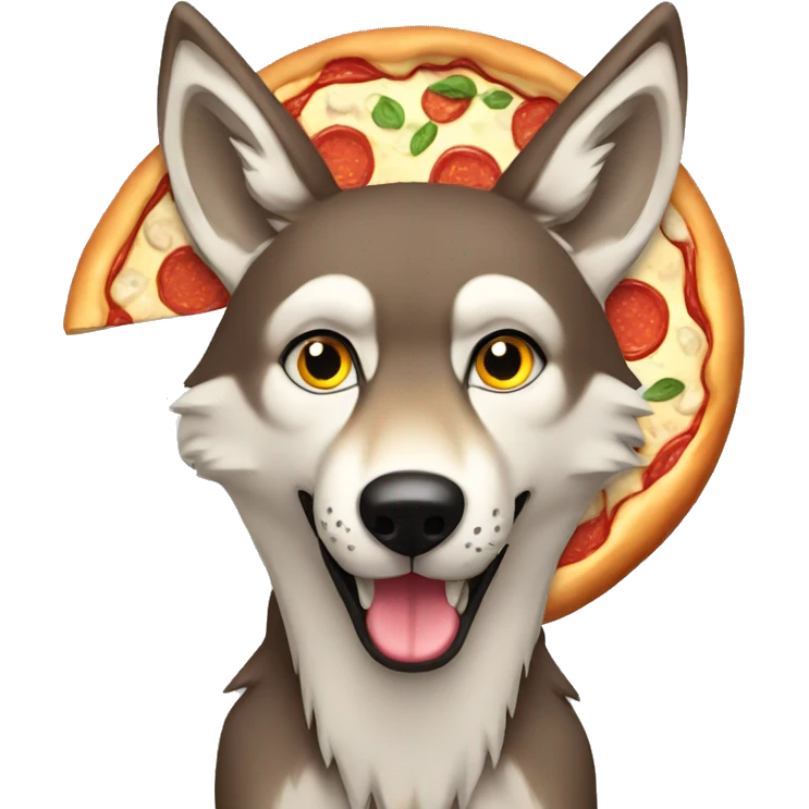 wolf eatting pizza emoji