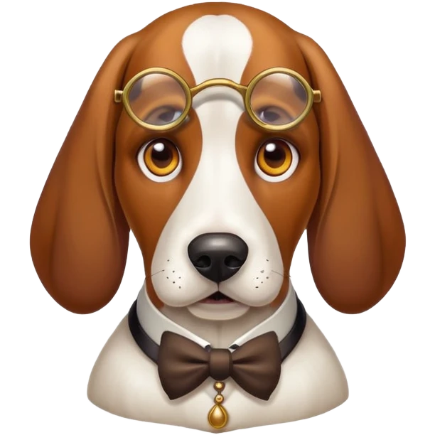 Blood hound Dog wearing a monocle ￼ emoji