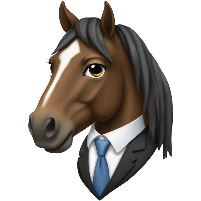 a horse wearing a tie emoji