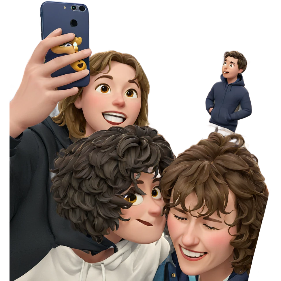 city night selfie with friends emoji