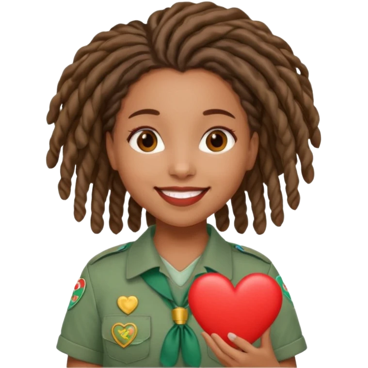 Girl Scouts African American girl with locs heart  emoji