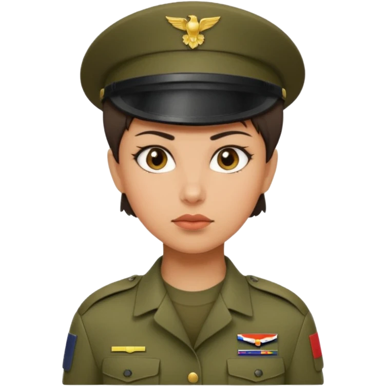 female soldier hair style wit\h out cap emoji
