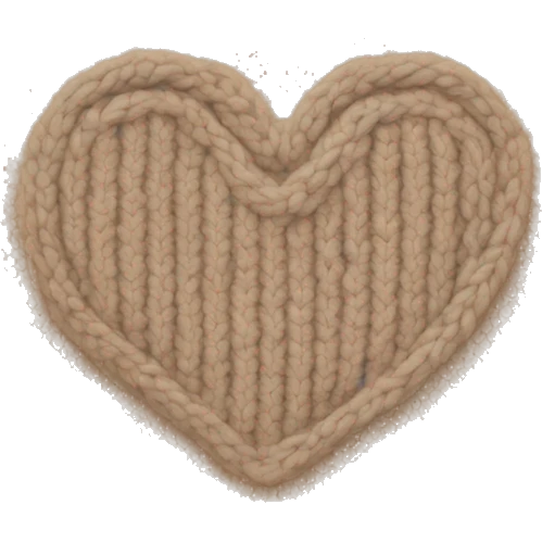 Beige knit heart emoji