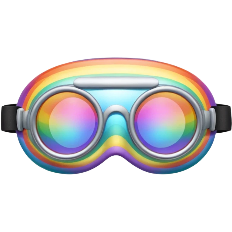 silver simulation rainbow blend goggles emoji