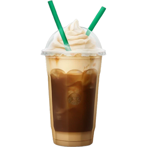 Starbuck ice coffee with ice cubes emoji