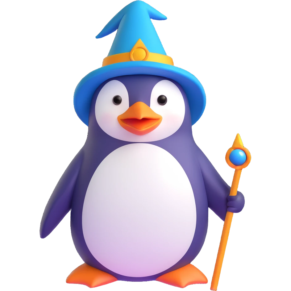 penguin wizard emoji