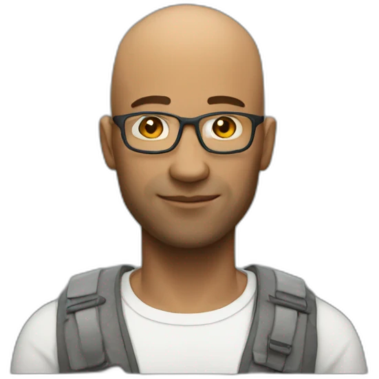 strong white man developer bald no glasses emoji